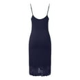 thumbnail image 6 of Ujnder Women's Nightgown Sleeveless Lace Trim Dress Sleepshirt Navy M, 6 of 6