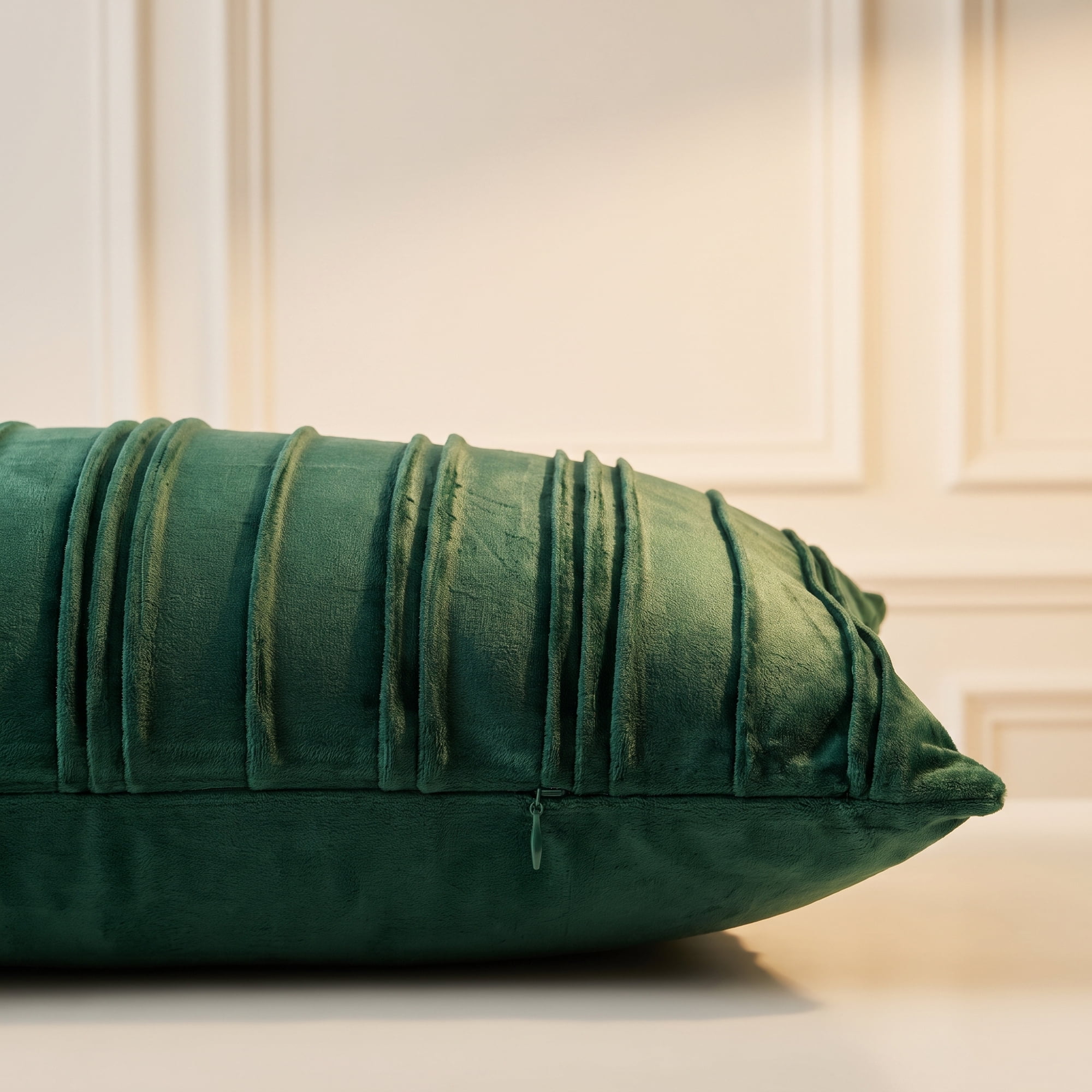 Unique Bargains 2Pcs Textured Throw Pillow Covers Couch Cushion Cases Dark Green 20"x12"