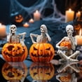 thumbnail image 5 of Halloween Skull Pumpkin Figurine - Style A (Not Listening) - Resin Decor for Living Room or Festival Displays, 5 of 5