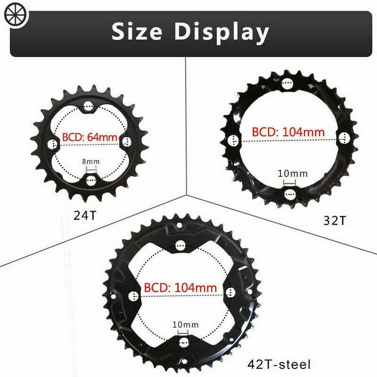 Cmanats 104/64 BCD Double Triple MTB Crankset 170mm with 22/24/26/32
