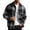 Gray, variant on MexChoioe Mens Plaid Contrast Collar Canvas Jacket Button Closure Side Patch Pockets Loose Fall Fashion Casual Outerwear for Mens