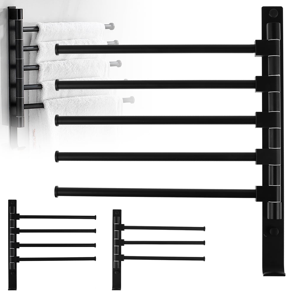 HOTBEST Rotating Swiel Towel Rack Holder Hook Hanger Bathroom Rack Wall