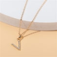 thumbnail image 1 of Fiudx Collar de 26 Letras de Oro para Mujer, Colgante Diy con Cadena de Clavícula de Diamantes, 1 of 5