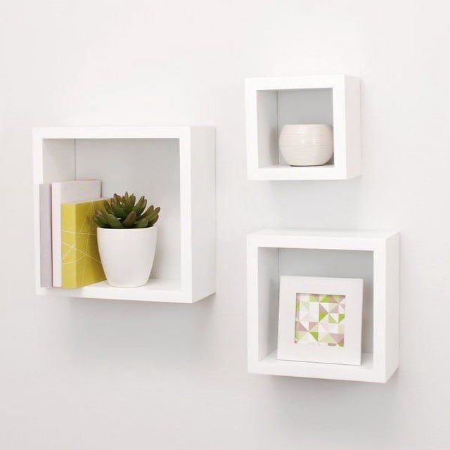 Repisas Flotantes Cuadradas Minimalistas Blanco