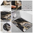 thumbnail image 6 of Black Marble Bath Mat 3 Piece Bathroom Rug Set, Grey Gold Texture Vintage Farmhouse Art Non Slip Bath Rug Contour Mat and Toilet Lid Cover, Absorbent Shower Mats Soft Bath Rugs and Mats Sets, 6 of 8