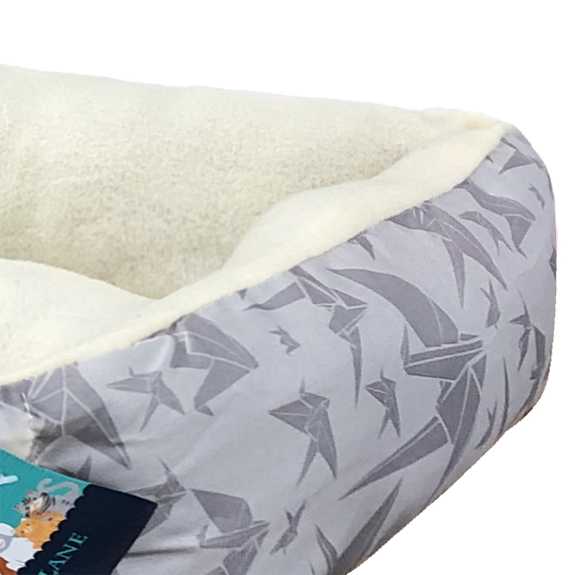 Harper Lane Monaco Rectangular Plush Pet Bed, Paper Crane