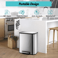 thumbnail image 5 of Babevy 30L Stainless Steel Kitchen Trash Can, Large Step-on Garbage Can, Rustproof Metal Bin with Soft Close, 5 of 7
