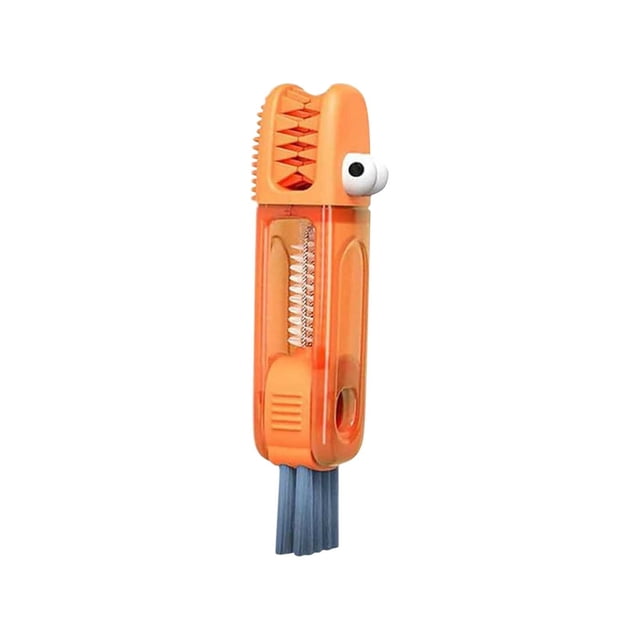 Red 3-In-1 Cup Lid Crevice Cleaning Brush Multifunctional Tool Plastic Bottle Straw Cleaner For Household Kitchen Detail Scrubbing Accessory Red