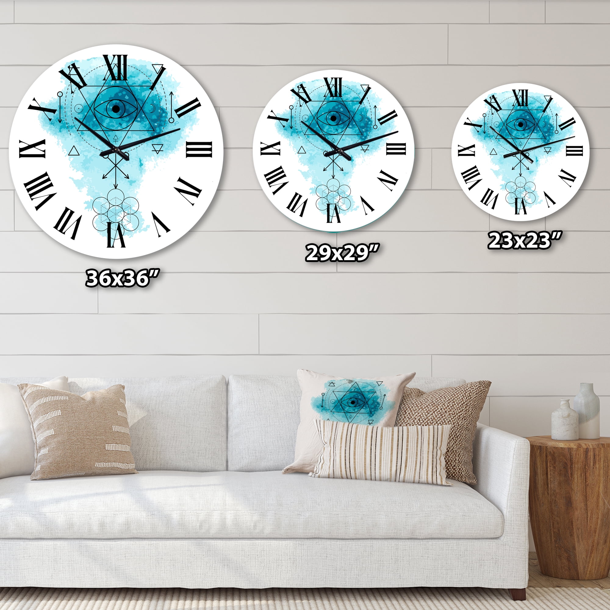 Designart 1 in Quartz Bohemian Wall Clock