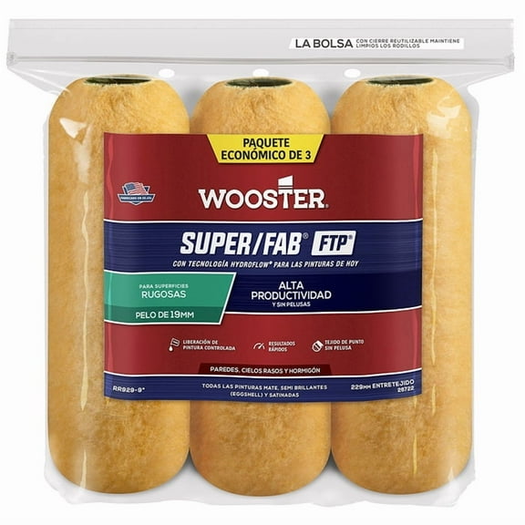 10 Pack of 9″ x 3/4″ Nap Wooster RR929 Super/Fab FTP Professional Shed Resistant Roller Cover, 3-Pack