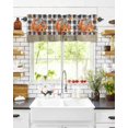 thumbnail image 6 of Valances for Windows Fall Pumpkin Flowers Leaves Black Plaid Rod Pocket Cafe Window Treatments Valance Curtains for Kitchen Bathroom Laundry Basement Windows 60"x18", 6 of 6