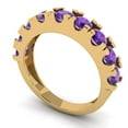 thumbnail image 2 of 1.53 ctw Wedding Band for Women - 18K Yellow Gold Natural Amethyst Stackable Eternity Ring, 2 of 6