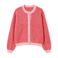 thumbnail image 4 of Womens Striped Cardigan Sweaters Long Sleeve Button Up Knit Tops Oversized Button Down Fall Winter Cardigan (Z001#-RD2 XXL), 4 of 5