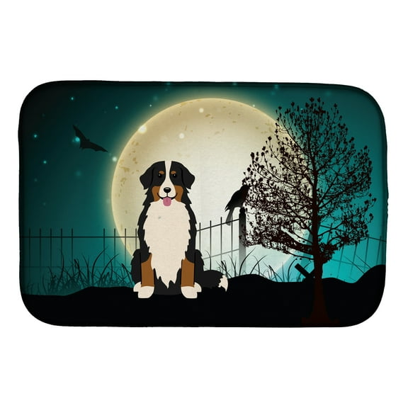 Halloween Scary Bernese Mountain Dog Dish Drying Mat