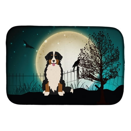 Halloween Scary Bernese Mountain Dog Dish Drying Mat