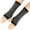 Black Gray, variant on 1 Pair Crochet Knit Half Mittens | Thumbhole Design, High Elasticity - Striped Print Streetwear Style Arm Wrist Gloves for Cosplay