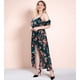 thumbnail image 5 of Vestido largo con abertura en los hombros y estampado floral de cintura alta para mujer, 5 of 8