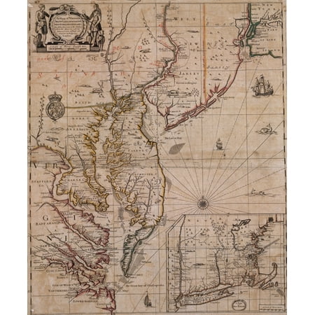 Americas East Coast 1679 Poster Print by Science Source