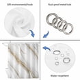 thumbnail image 4 of White Golden Marble Shower Curtain, Waterproof Shower Curtains for Bathroom, Modern Abstract Art Marble Crack Washable Fabric Bathtub Curtain Set Bath Decor with 12 Hooks Long 72"x84", 4 of 8