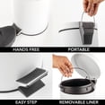 thumbnail image 5 of mDesign  3-Liter Round Metal Step Trash Can, Liner/Handle - White, 5 of 8