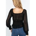 thumbnail image 3 of Long Slv Smocked Chiffon Top, 3 of 4