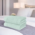 thumbnail image 3 of BELIZZI HOME 100% Premium Cotton 2 Pack Oversized Large Bath Towel Sets 28x55 inches, Ultra Absorbant, Compact, Quick Dry & Light Weight Towels - For Gym, Travel, Camp & Pool - Sea Green, 3 of 6