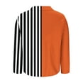 thumbnail image 4 of Aobny Striped Women's T-Shirts Orange Button Up Blouse Long Sleeve V-Neck Womens Summer Tops Casual,XL, 4 of 5