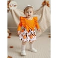 thumbnail image 4 of Miaouyo Infant Baby Girls 2Pcs Thanksgiving Fall Outfits 0 3 6 9 12 18 Months Turkey Print Skirt Romper with Headband, 4 of 8