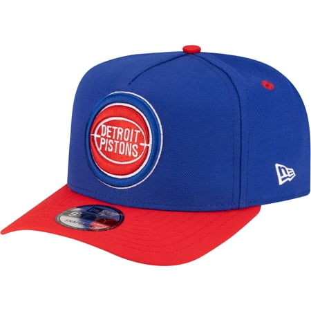Men s New Era Blue/Red Detroit Pistons 80s Throwback A-Frame 9FIFTY Snapback Hat