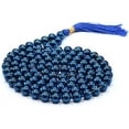 thumbnail image 2 of Blue Hematite Mala Beads 108 Buddhist Prayer Beads Japamala Hand Knotted, 2 of 5