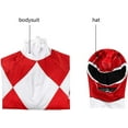 thumbnail image 5 of Guvpev Mighty Morphin Power Rangers Costume, Jason Lee Scott Dress Up Costume, Halloween Superhero Cosplay Costume, 3D Spandex Bodysuit Jumpsuit Deluxe Zentai Onesie Outfit for Halloween Party Cosplay, 5 of 11