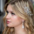 thumbnail image 3 of Wedding Hair Comb Elegant: Fake Crystal Large Bridal Headpiece Bride Side Comb, 3 of 5