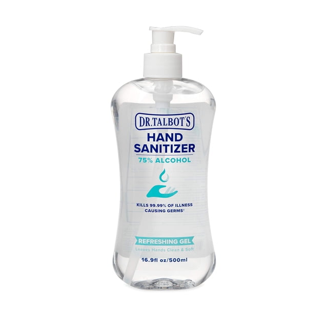Gel Refrescante Desinfectante de Manos Dr. Talbot's con Bomba Fácil, Sin Fragancia, 500 ml