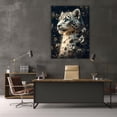 thumbnail image 5 of Mudket White Snow Leopard Canvas Wall Art, Leopard with Blue Eyes Print Wall Decor Framed Ready to Hang for Bedroom - 12"L x 8"W, 5 of 10
