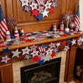 thumbnail image 4 of Tepsmf Independence Day Embroidered Table Runner Patriotic Red White Blue Star Table Runner American Flag Dining Table Decor for Fourth of July Memorial Day Seasonal Home, 4 of 8