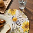 thumbnail image 3 of Sunflower Round 13 Inch Placemats Set of 8, Vintage Summer Bee Botanical Farmhouse HeatResistant Non Slip Place Mats for Dining Table, Wipeable Braided Kitchen Table Mats for Housewarming, 3 of 9
