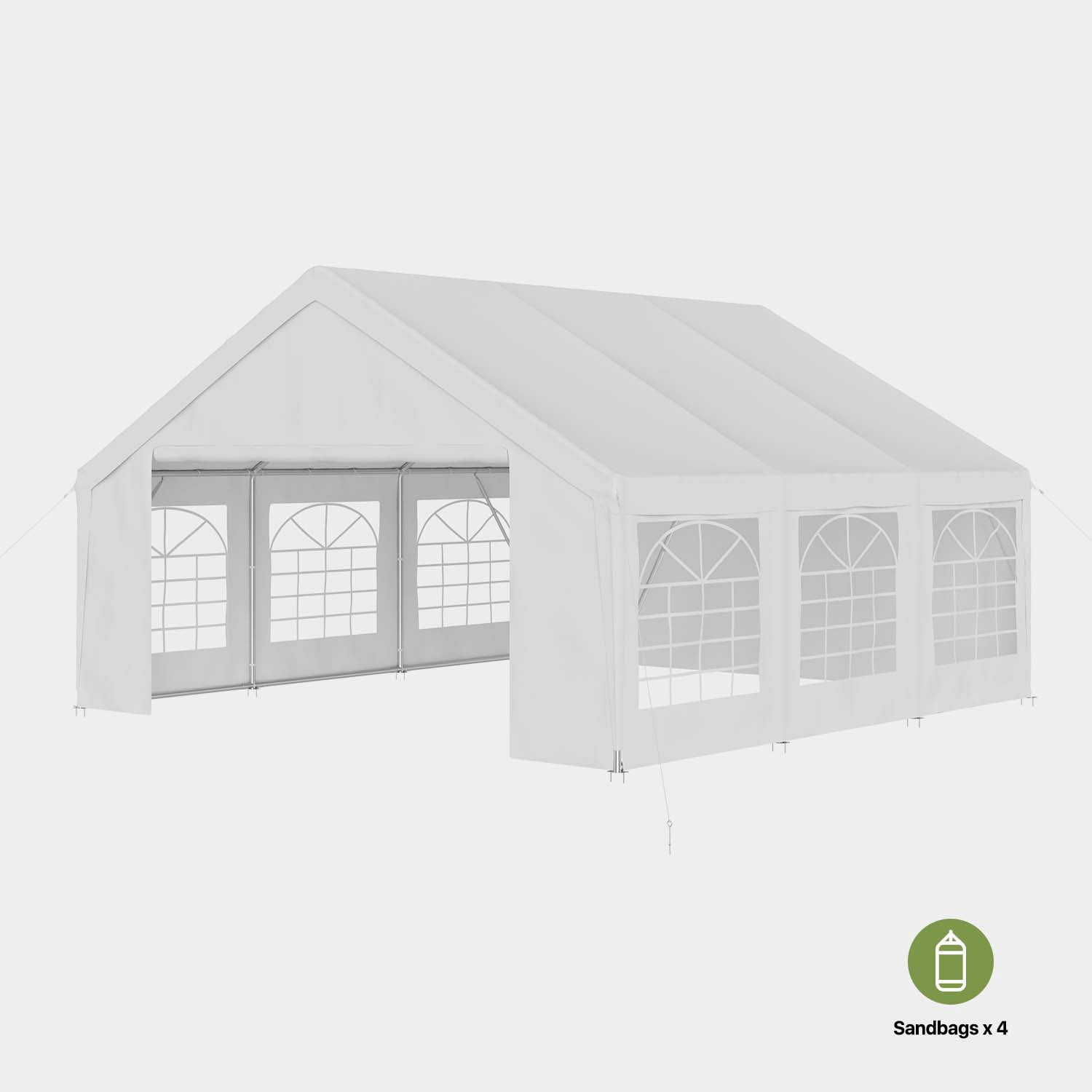BaPiPro 20x20 FT Party Tent, Wedding Event Tent, Heavy Duty Large Tent for Outside Activity, Outdoor Commercial Canopy with Removable Sidewalls, White