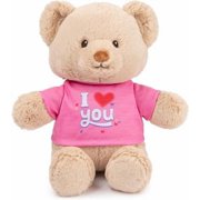 GUND “I Love You” Sustainable Message Bear with Pink T-Shirt, 12 in