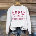 thumbnail image 2 of Women's Casual Long Sleeve Tops Cute Printed Round Neck Cozy Loose Pullover Sweatshirts for Spring Valentine's Gift(White,M), 2 of 5