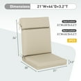 thumbnail image 6 of Aoodor 2Pcs Outdoor Patio Dining Chair Cushion Set, Fade and Water Resistant Polyester Fabric Cover with Ties and Zipper, 44''x21''x3.2'' -Khaki, 6 of 8