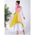 thumbnail image 6 of YiZYiF Women Print Sleeveless Liturgical Praise Dance Worship Tunic Chiffon Asymmetrical Dress Pink XL, 6 of 7