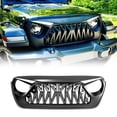 thumbnail image 4 of Front Shark Grille Bumper Grill w/Eyebrow DRL & Turn Lights For 2018-2023 Jeep Wrangler JL JLU JT, 4 of 5