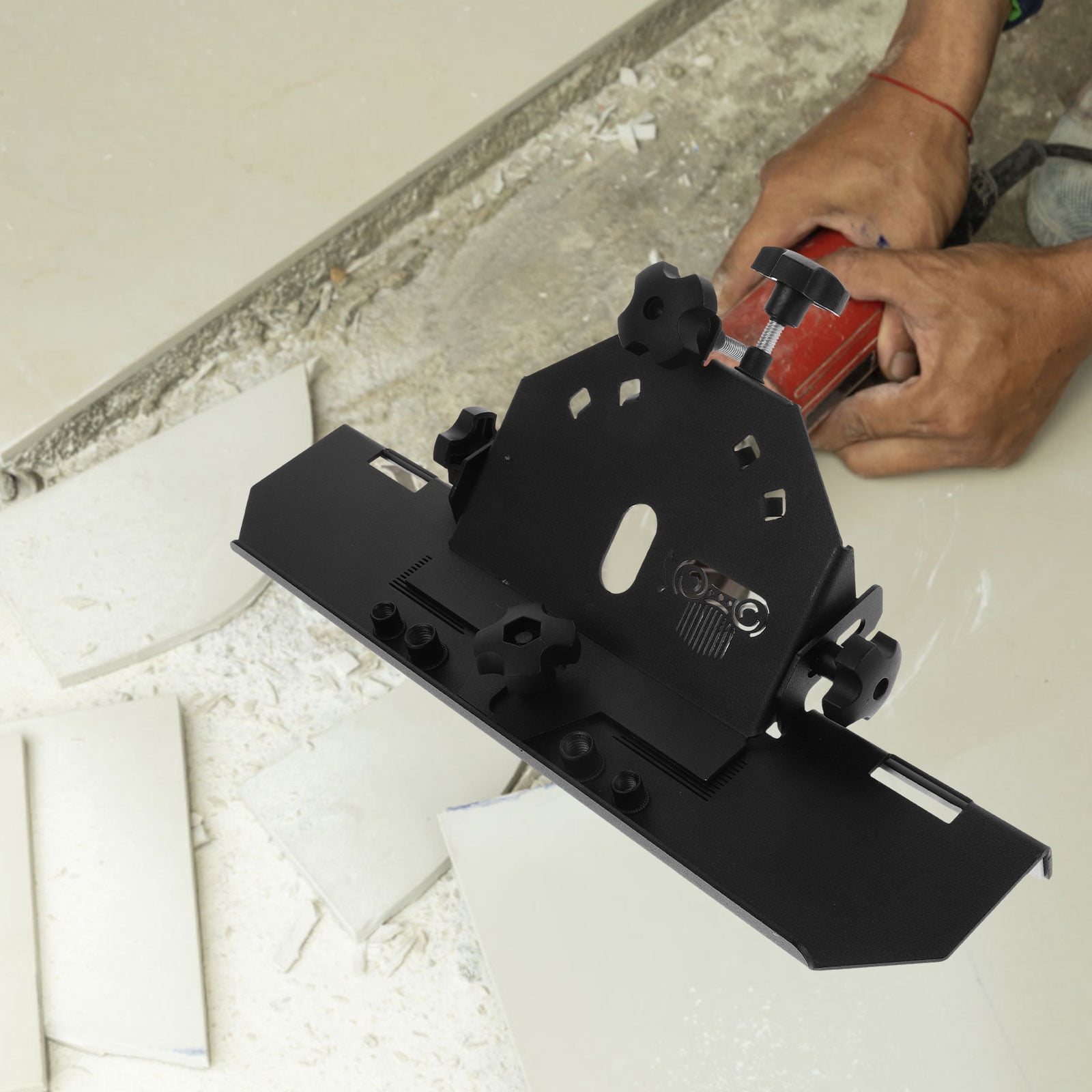 LOLIPPYY 1Set Ceramic Tile Chamfering Machine Accessory Black Angle Grinder Holder with Smooth Finish