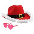 thumbnail image 5 of Fashion Christmas Cowboy Hats LED Santa Hat Western Cowgirl Cap Women Girl Cosplay New Year Party Decoration, 5 of 8