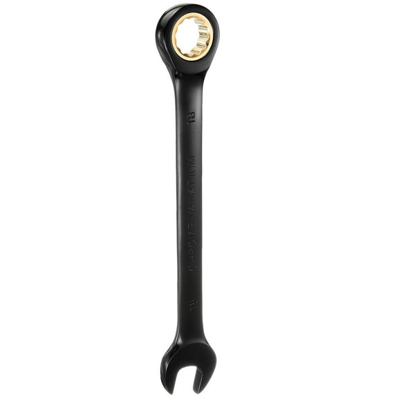 Uxcell Ratcheting Wrench 18mm Metric Open End Wrench 72-Teeth CR-V Steel 12 Point Nickel Plated Combination Ratchet Wrench