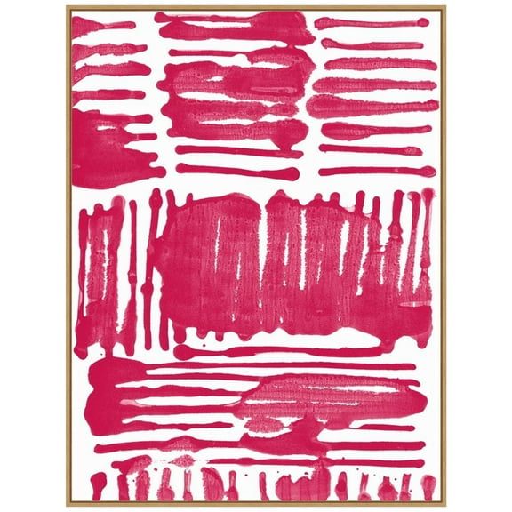 Amanti Art Custom Red Stripes I Framed Canvas Wall Art Print