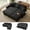Black, variant on 82" L Shaped Sleeper Sofa Bed, Pull Out Sectional Couch with Storage Chaise/Reclining Backrest, Sectional Couches for Living Room with USB Port, Foldable Table, Cup Holder, Side Pocket, Deep Grey