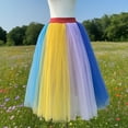 thumbnail image 5 of MAIHAN-Skirts for Women Long Colorful Mesh Layered Performance Skirt with Elastic High Waist for Party Gown Elegant Design(MC1), 5 of 5