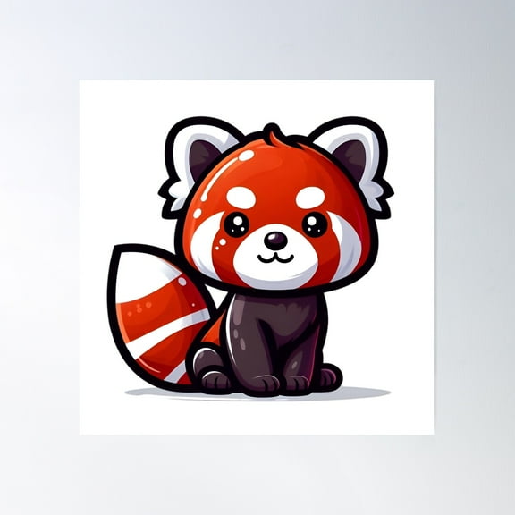 Adorable Red Panda Poster Wall Art, Modern Wall Decor For Living Room Bedroom, 17x17 UNFRAMED