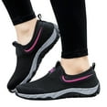 thumbnail image 3 of Sopiago Slip On Sneakers Women Women's Slip On Sneakers Non Slip Walking Shoes Breathable Mesh Work Casual Lightweight Tennis Workout Shoes Hot Pink,37, 3 of 6